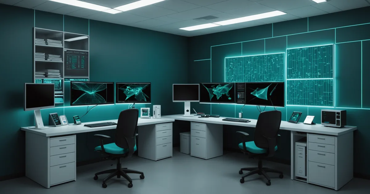 Abstract radiology workstation environment showing prioritized workflow queues