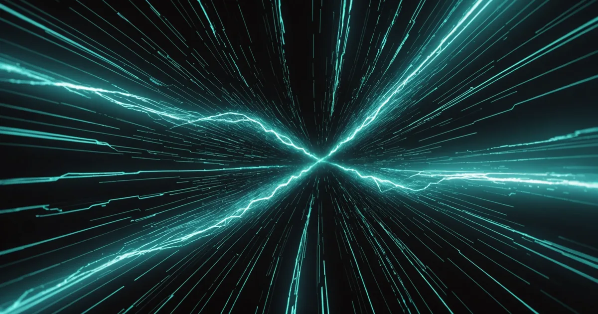 Abstract visualization of AI processing medical imaging data at speed